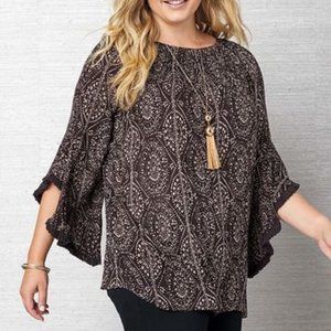 Anthony Richards Fringe-Sleeve Tunic, Very Stunning Top, Dress Up or Dress Down